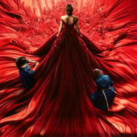 Red Black White Vintage Retro Surrealism Collage Movie Night Online Invite Instagram Post  (800 x 800 px) (4)
