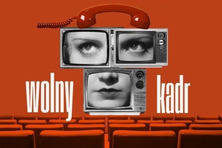 Red Black White Vintage Retro Surrealism Collage Movie Night Online Invite Instagram Post  (600 x 600 px)